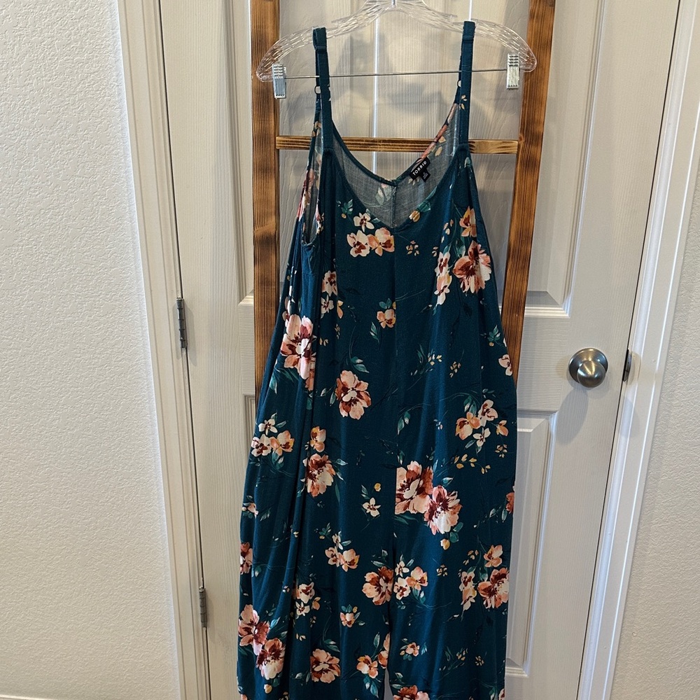 Floral Teal Sleeveless jumpsuit